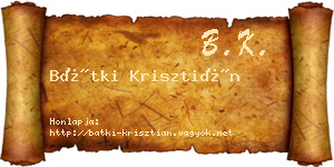 Bátki Krisztián névjegykártya
